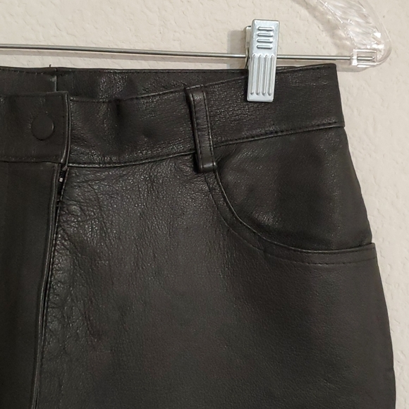 STYLEWORKS 100% black leather lined pants sz.8 pockets - Picture 2 of 13